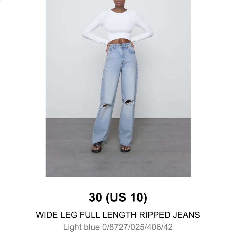 Zara high rise wide leg jeans size 10
